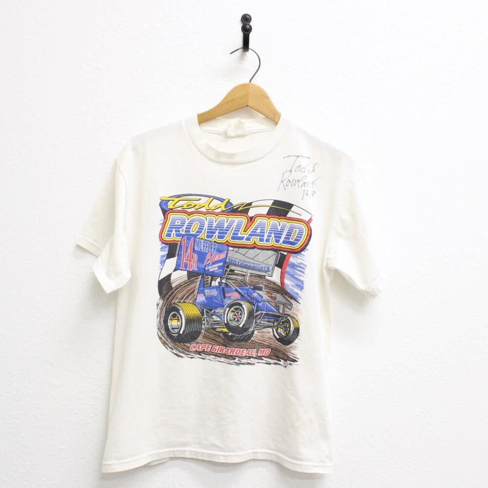 Vintage Signed Todd Rowland Motorsports Sprint Car T Shirt Medium